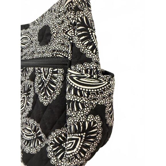 Vera Bradley large crossbody bag in a black and white floral pattern - Picture 4 of 8